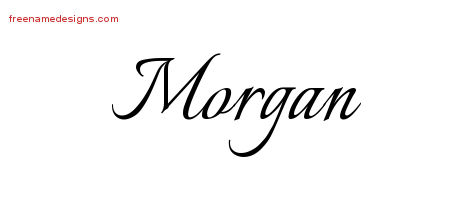 Calligraphic Name Tattoo Designs Morgan Free Graphic