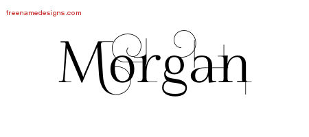 Decorated Name Tattoo Designs Morgan Free Lettering