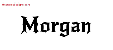 Gothic Name Tattoo Designs Morgan Free Graphic
