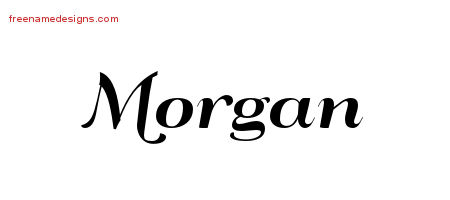 Art Deco Name Tattoo Designs Morgan Graphic Download