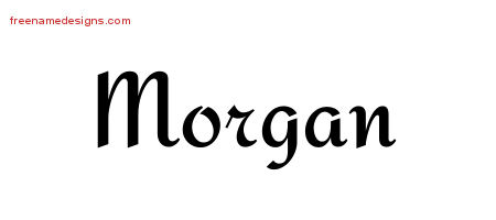 Calligraphic Stylish Name Tattoo Designs Morgan Free Graphic
