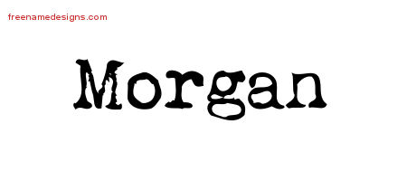 Vintage Writer Name Tattoo Designs Morgan Free