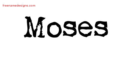 Vintage Writer Name Tattoo Designs Moses Free