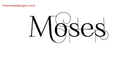 Decorated Name Tattoo Designs Moses Free Lettering