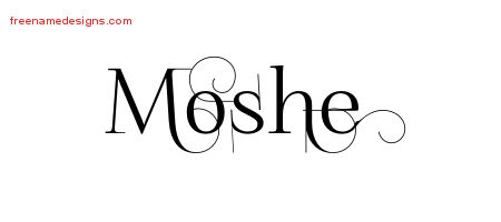 Decorated Name Tattoo Designs Moshe Free Lettering