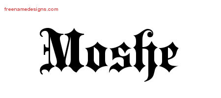 Old English Name Tattoo Designs Moshe Free Lettering