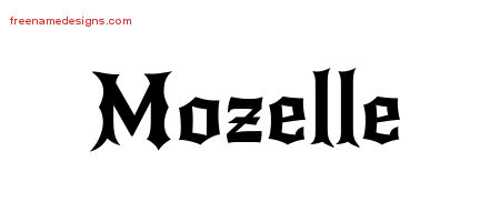 Gothic Name Tattoo Designs Mozelle Free Graphic