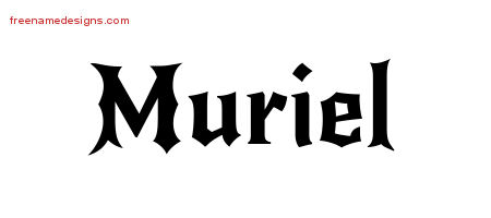 Gothic Name Tattoo Designs Muriel Free Graphic