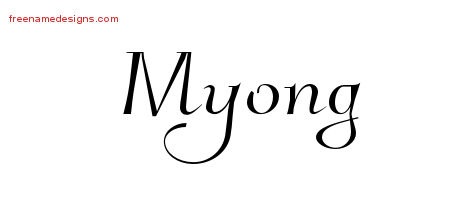 Elegant Name Tattoo Designs Myong Free Graphic