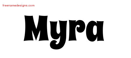 Groovy Name Tattoo Designs Myra Free Lettering