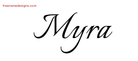 Calligraphic Name Tattoo Designs Myra Download Free
