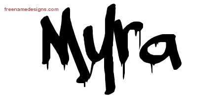 Graffiti Name Tattoo Designs Myra Free Lettering