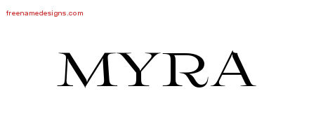 Flourishes Name Tattoo Designs Myra Printable