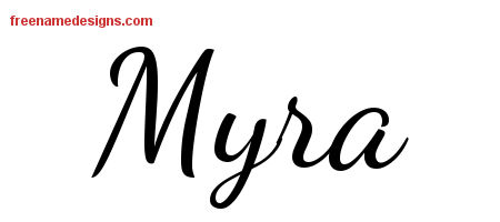 Lively Script Name Tattoo Designs Myra Free Printout
