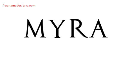 Regal Victorian Name Tattoo Designs Myra Graphic Download