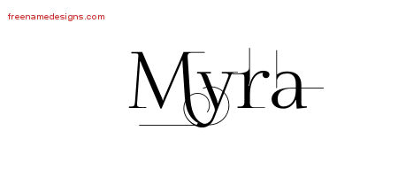 Decorated Name Tattoo Designs Myra Free