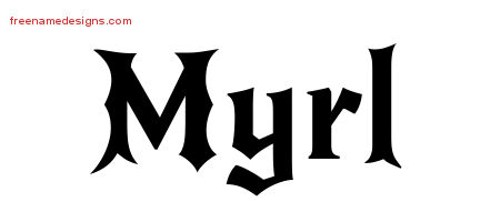 Gothic Name Tattoo Designs Myrl Free Graphic