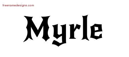 Gothic Name Tattoo Designs Myrle Free Graphic