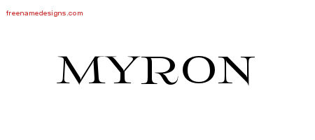 Flourishes Name Tattoo Designs Myron Graphic Download