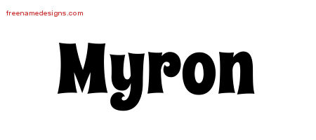 Groovy Name Tattoo Designs Myron Free