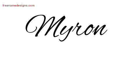 Cursive Name Tattoo Designs Myron Free Graphic