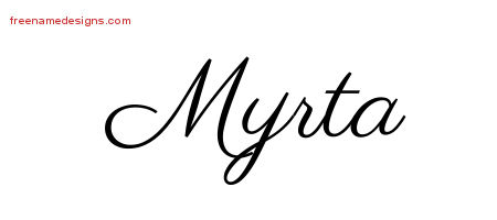 Classic Name Tattoo Designs Myrta Graphic Download
