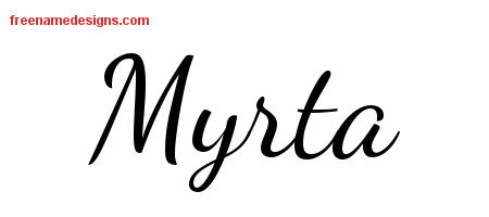 Lively Script Name Tattoo Designs Myrta Free Printout