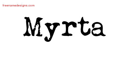 Vintage Writer Name Tattoo Designs Myrta Free Lettering
