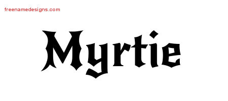 Gothic Name Tattoo Designs Myrtie Free Graphic