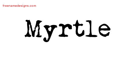 Vintage Writer Name Tattoo Designs Myrtle Free Lettering