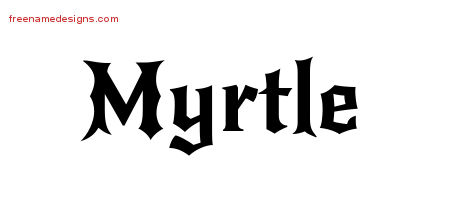 Gothic Name Tattoo Designs Myrtle Free Graphic