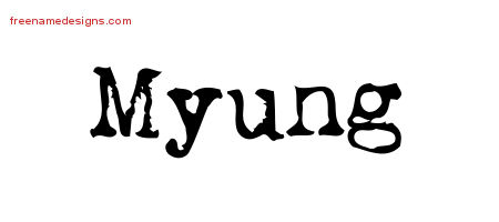 Vintage Writer Name Tattoo Designs Myung Free Lettering