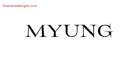 Flourishes Name Tattoo Designs Myung Printable