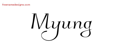 Elegant Name Tattoo Designs Myung Free Graphic