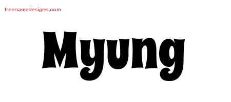 Groovy Name Tattoo Designs Myung Free Lettering