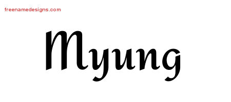 Calligraphic Stylish Name Tattoo Designs Myung Download Free