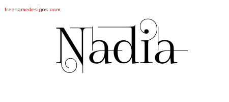 Decorated Name Tattoo Designs Nadia Free