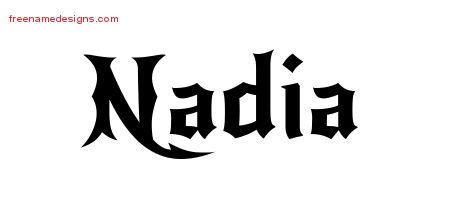 Gothic Name Tattoo Designs Nadia Free Graphic