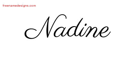 Classic Name Tattoo Designs Nadine Graphic Download