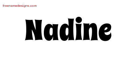 Groovy Name Tattoo Designs Nadine Free Lettering