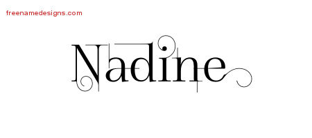 Decorated Name Tattoo Designs Nadine Free