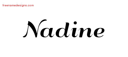 Art Deco Name Tattoo Designs Nadine Printable