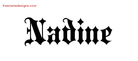 Old English Name Tattoo Designs Nadine Free