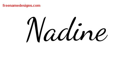 Lively Script Name Tattoo Designs Nadine Free Printout