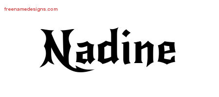Gothic Name Tattoo Designs Nadine Free Graphic