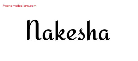 Calligraphic Stylish Name Tattoo Designs Nakesha Download Free
