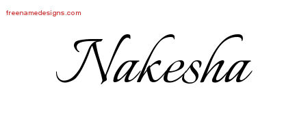 Calligraphic Name Tattoo Designs Nakesha Download Free