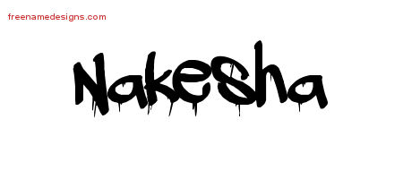 Graffiti Name Tattoo Designs Nakesha Free Lettering