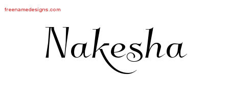 Elegant Name Tattoo Designs Nakesha Free Graphic