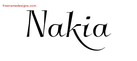 Elegant Name Tattoo Designs Nakia Free Graphic